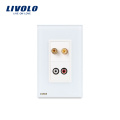 Livolo Sound/Acoustics and Audio Plugs With White Pearl Crystal Glass Wall Socket Outlet VL-C591AAD-11